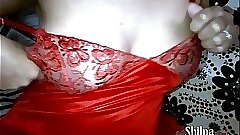 Bigtits of amateur indian housewife shilpa bhabhi in red sexy nighty
